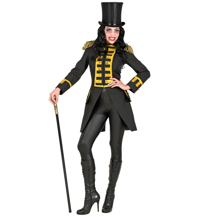Schwarzer Paradefrack Damen Gardeuniform Fasnacht Kostüm