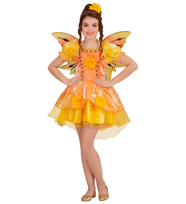 Summer Fairy Kostüm mit Kleid und Flügeln für Fasnacht