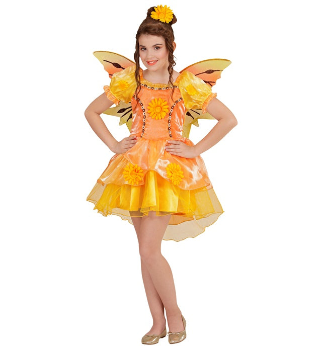 Summer Fairy Kostüm mit Kleid und Flügeln für Fasnacht