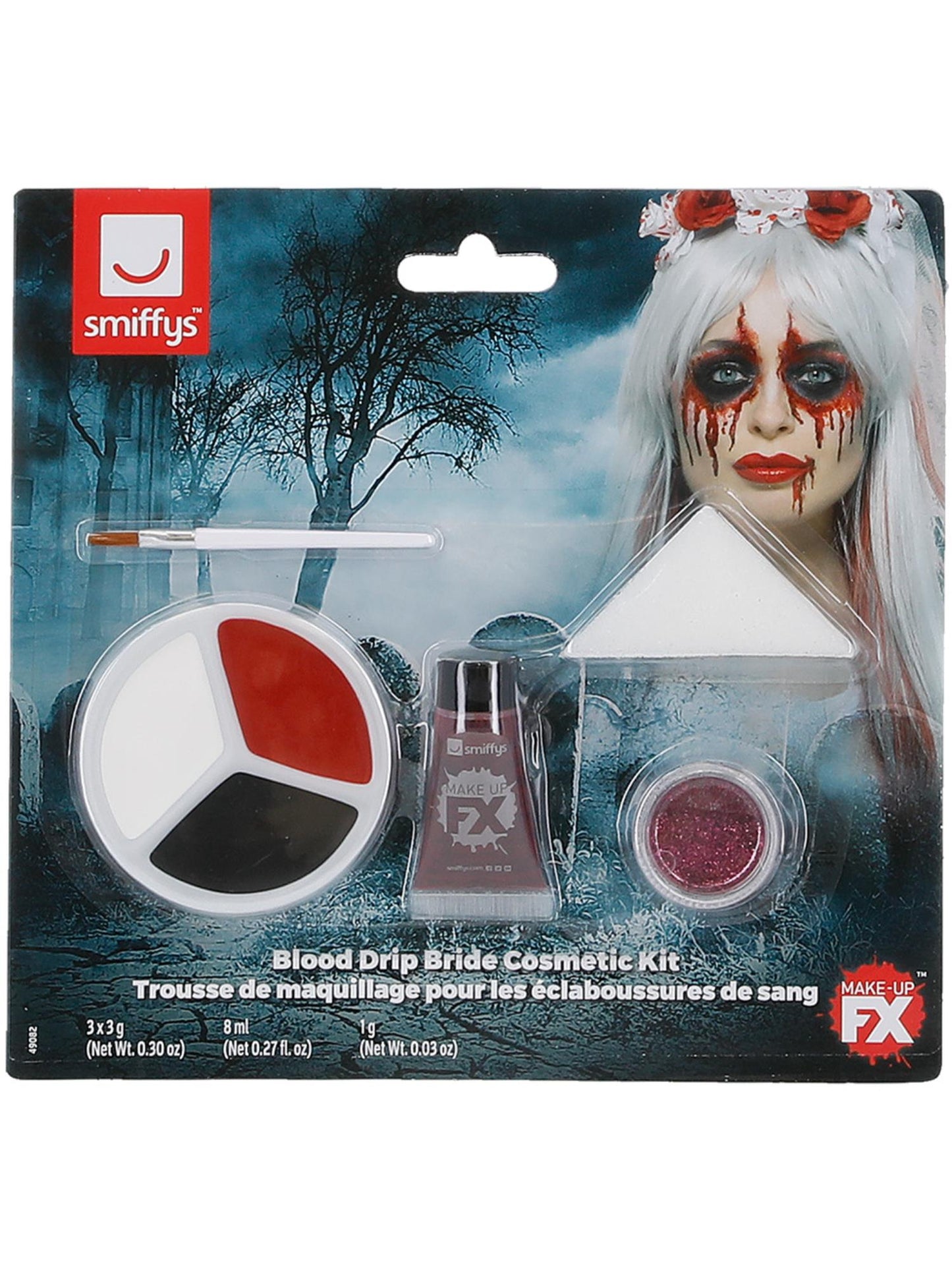 Smiffys Make-Up FX, Blood Drip Bride Kit, Aqua, Mu CD für Damen
