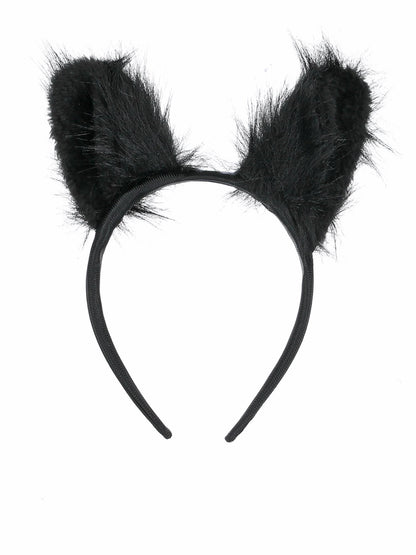 Smiffys Long Pile Fur Cat Ears, Black HA für Damen