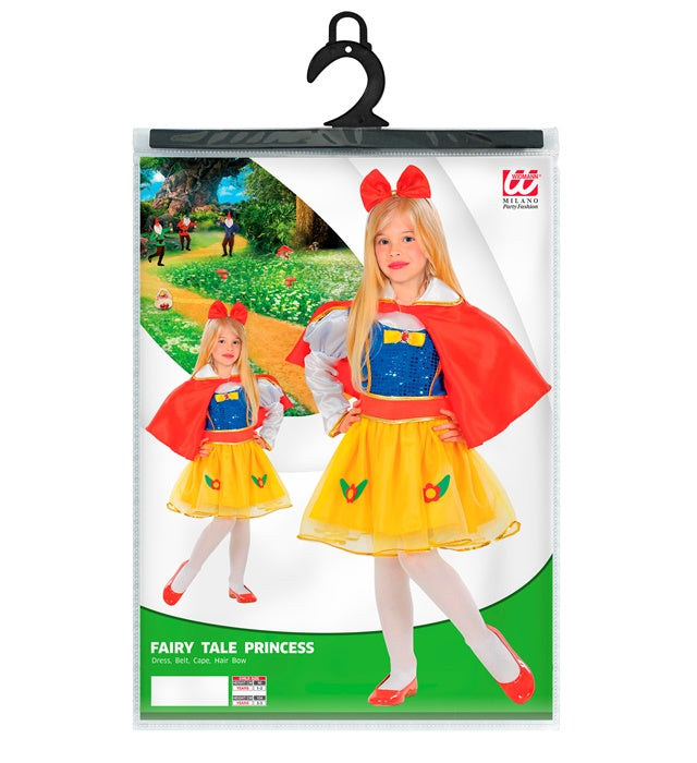 Märchenprinzessin Kostüm mit Kleid, Gürtel, Umhang und Haarreif mit Schleife