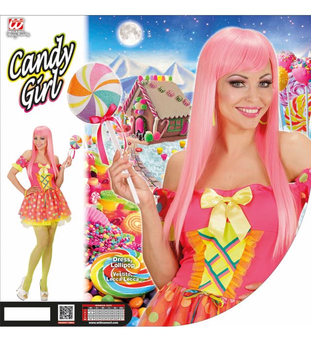Candy Girl Kleid mit buntem Lutscher-Motiv für Fasnacht und Karneval