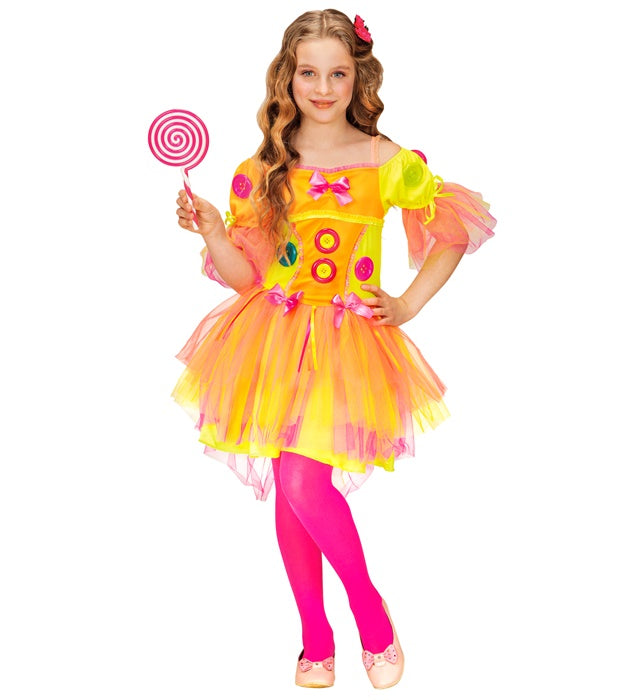 Neon Fantasy Girl Kleid in leuchtendem Design für Fasnacht und Karneval