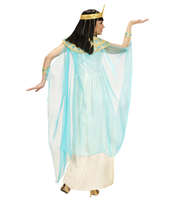 Cleopatra-Kostüm mit Kleid, Gürtel, Armbändern, Stirnband und Umhang