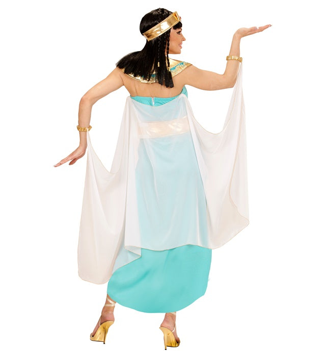 Ägyptische Königin Kostüm mit Kleid, Gürtel, Armbändern, Stirnband und Umhang