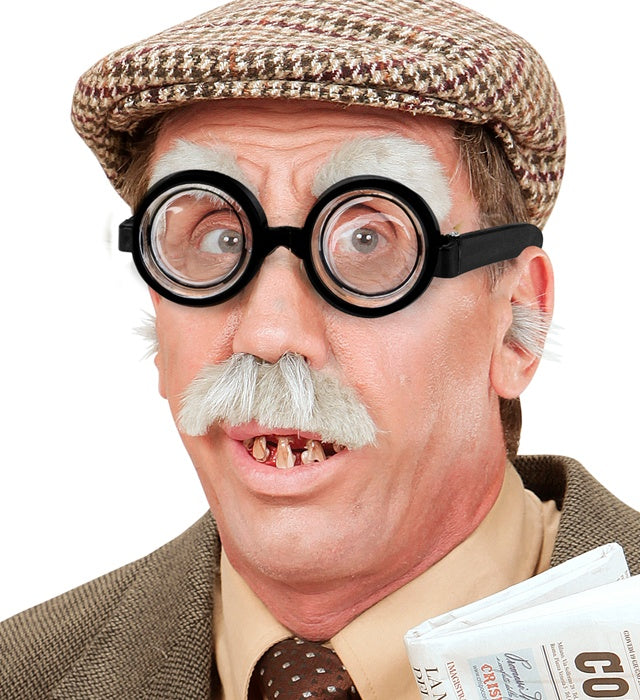Super kurzsichtige Brille als lustiges Fasnachts-Accessoire mit großen Gläsern