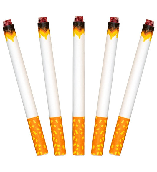 Set von 5 realistischen Puff-Puff Zigaretten als Fasnacht Kostümzubehör