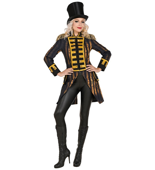 Damen Steampunk Paradefrack braun-schwarz mit viktorianischen Details