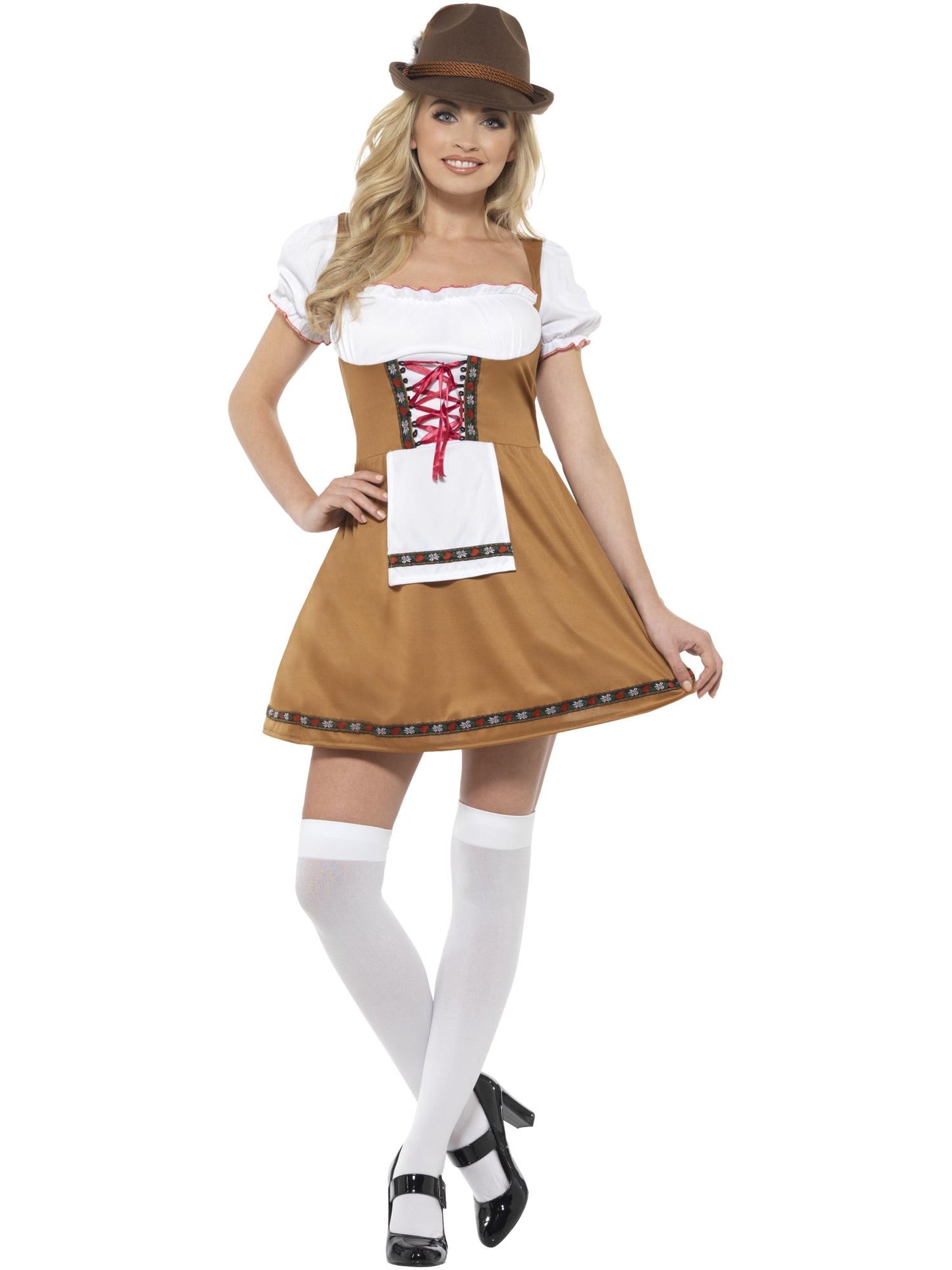 Smiffys Bavarian Beer Maid Costume, Brown CS für Damen