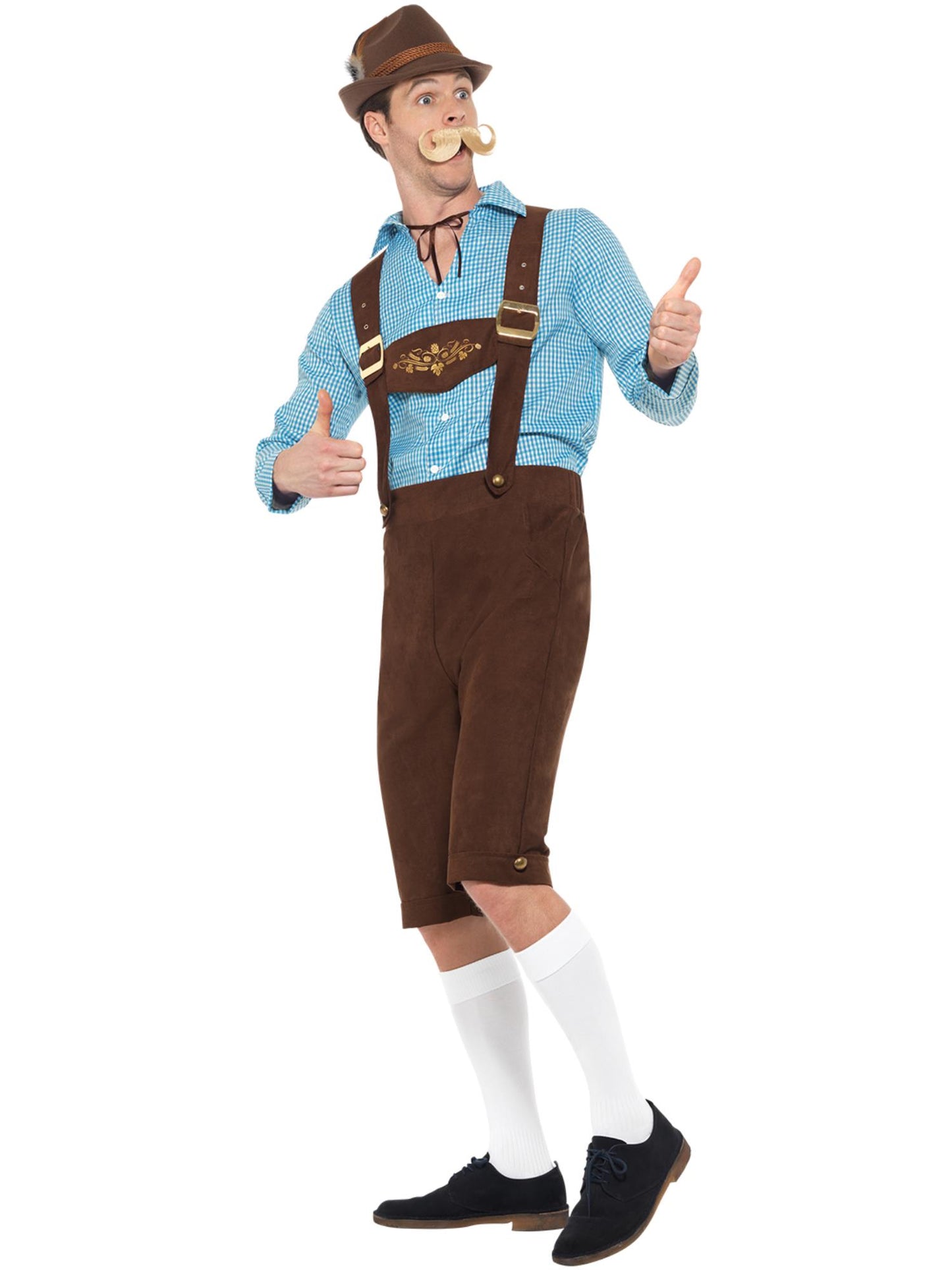 Smiffys Bavarian Beer Fest Kostüm für Herren blau-braun – Seitenansicht