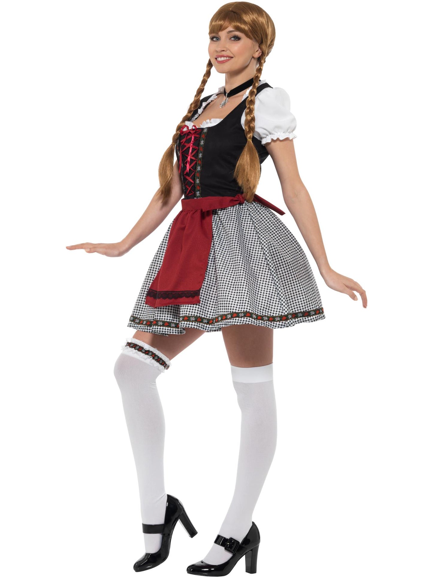 Smiffys Flirty Fräulein bayerisches Kostüm schwarz für Damen – Seitenansicht