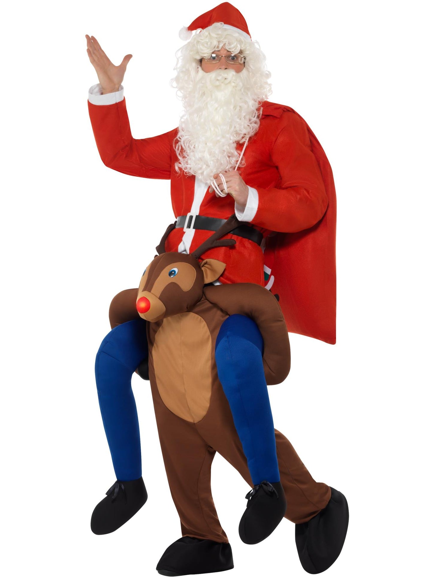 Smiffys XMASCHAR Piggyback Reindeer Rudolf Costume, Brown CS für Unisex