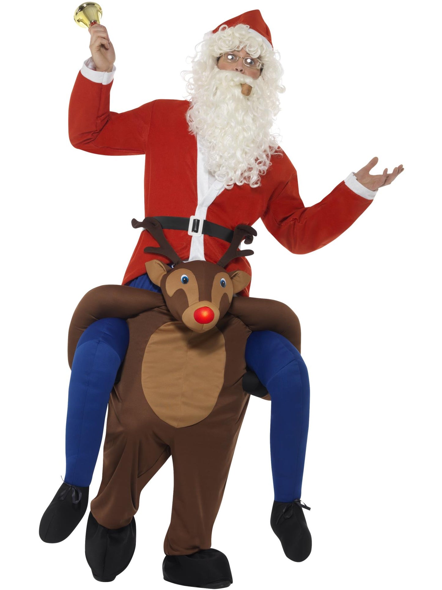 Smiffys XMASCHAR Piggyback Reindeer Rudolf Costume, Brown CS für Unisex
