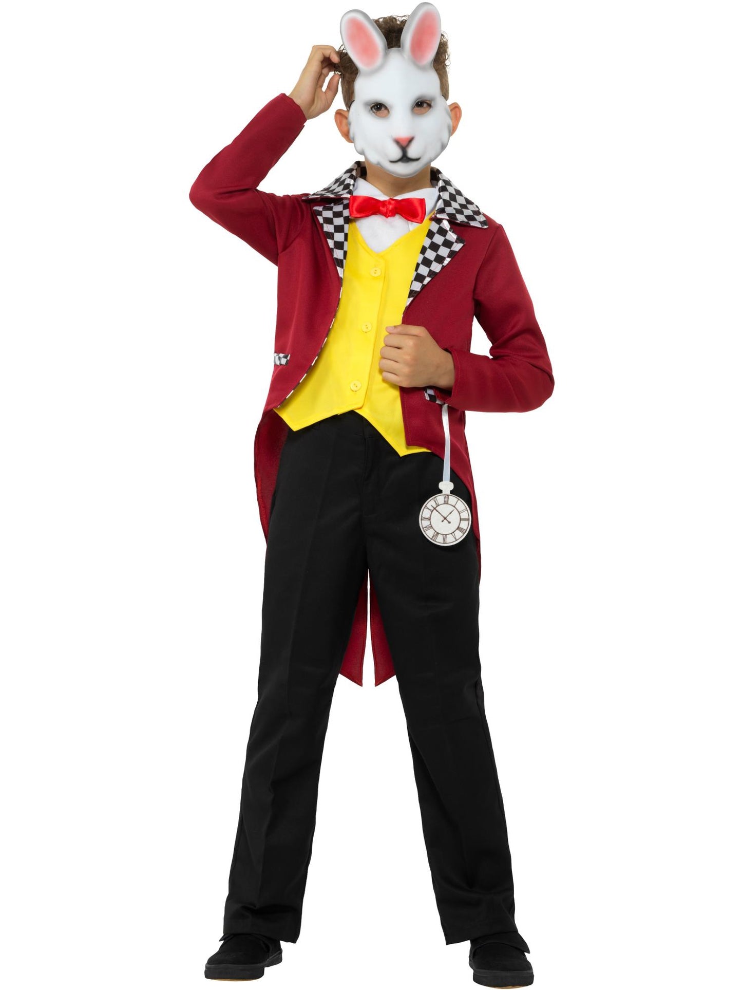 Smiffys White Rabbit Kostüm für Kinder, mehrfarbig, mit Maske – Produktansicht