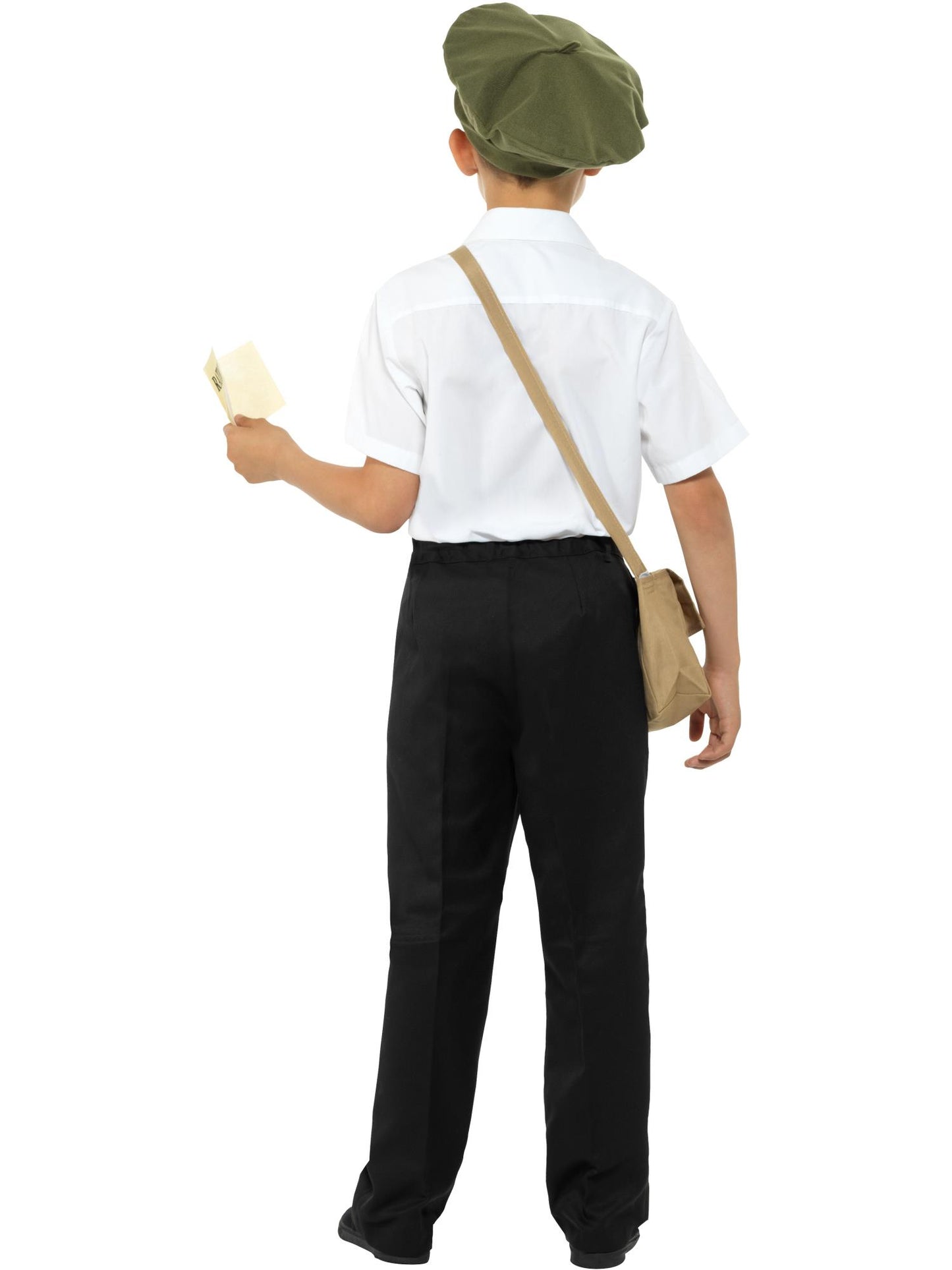 Smiffys WAR Evacuee Kostüm-Set Braun für Kinder mit Hut und Tasche – Detailansicht