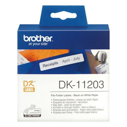 Laminiertes Klebeband zur Kennzeichnung von Maschinen Brother DK11203 Weiß