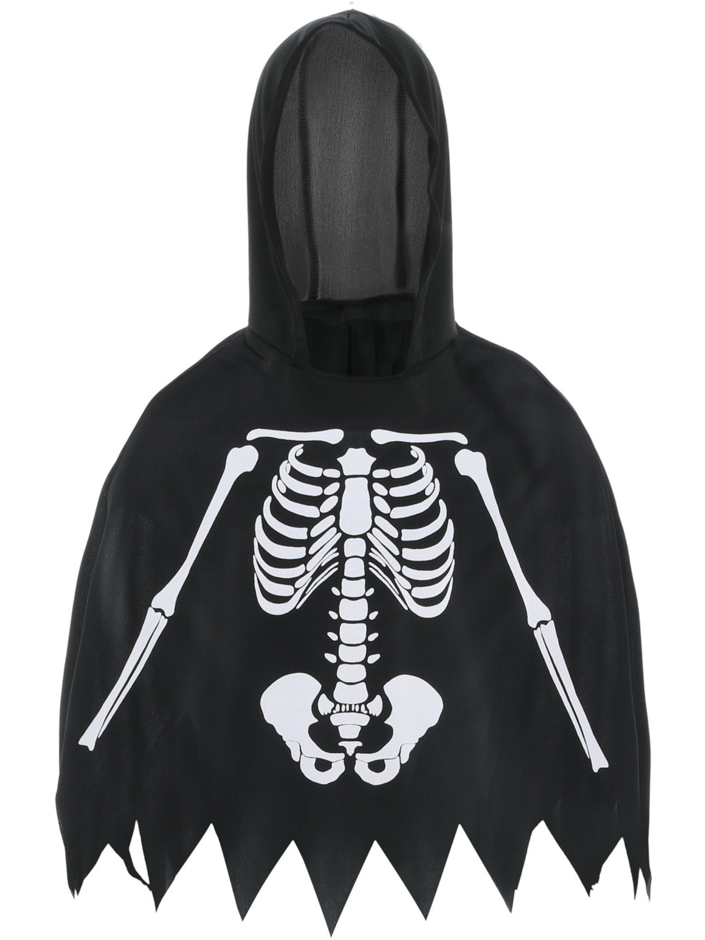 Smiffys Skeleton-Poncho für Kinder mit Handschuhen – Rückansicht