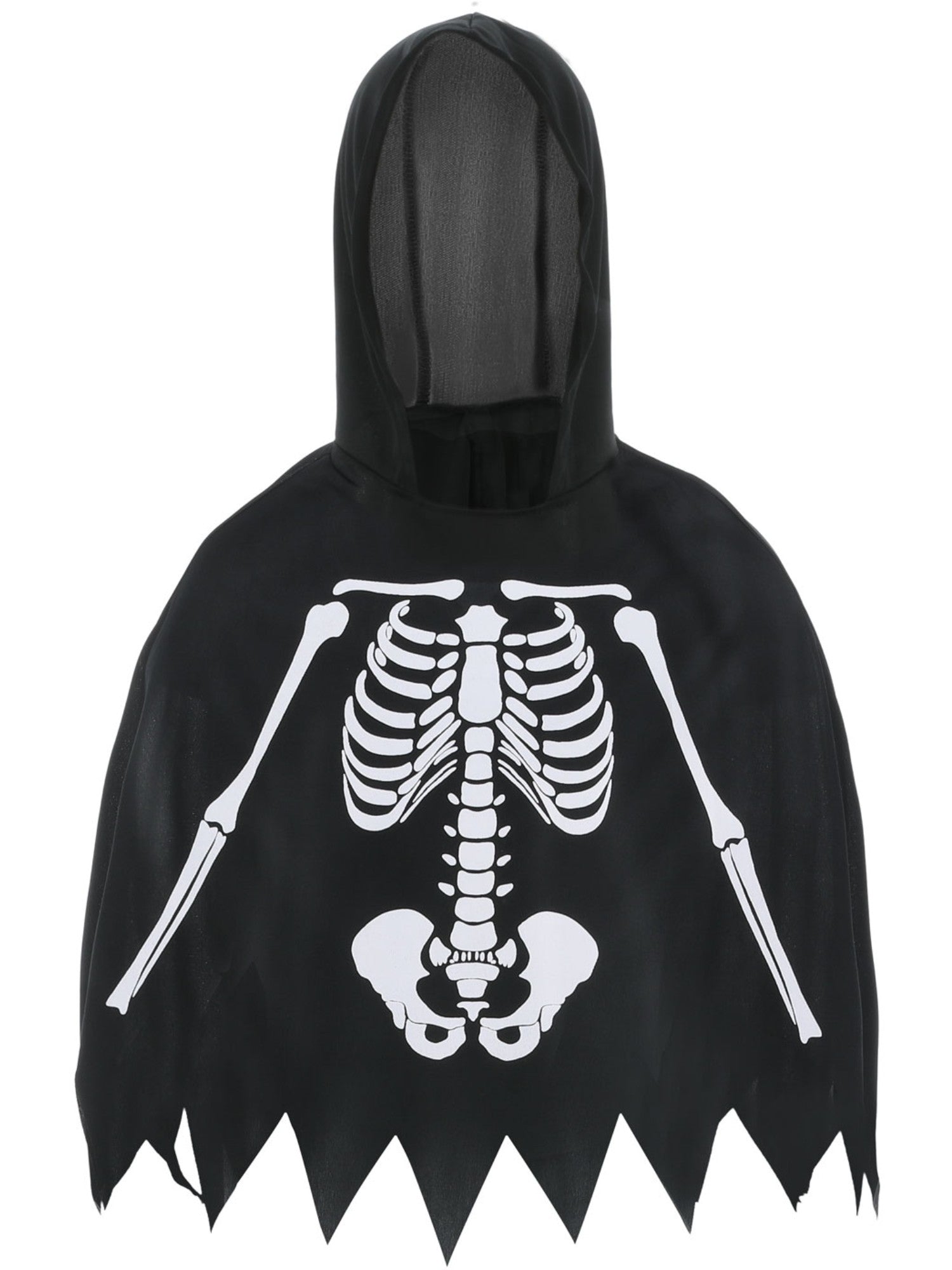Smiffys Skeleton-Poncho für Kinder mit Handschuhen – Rückansicht