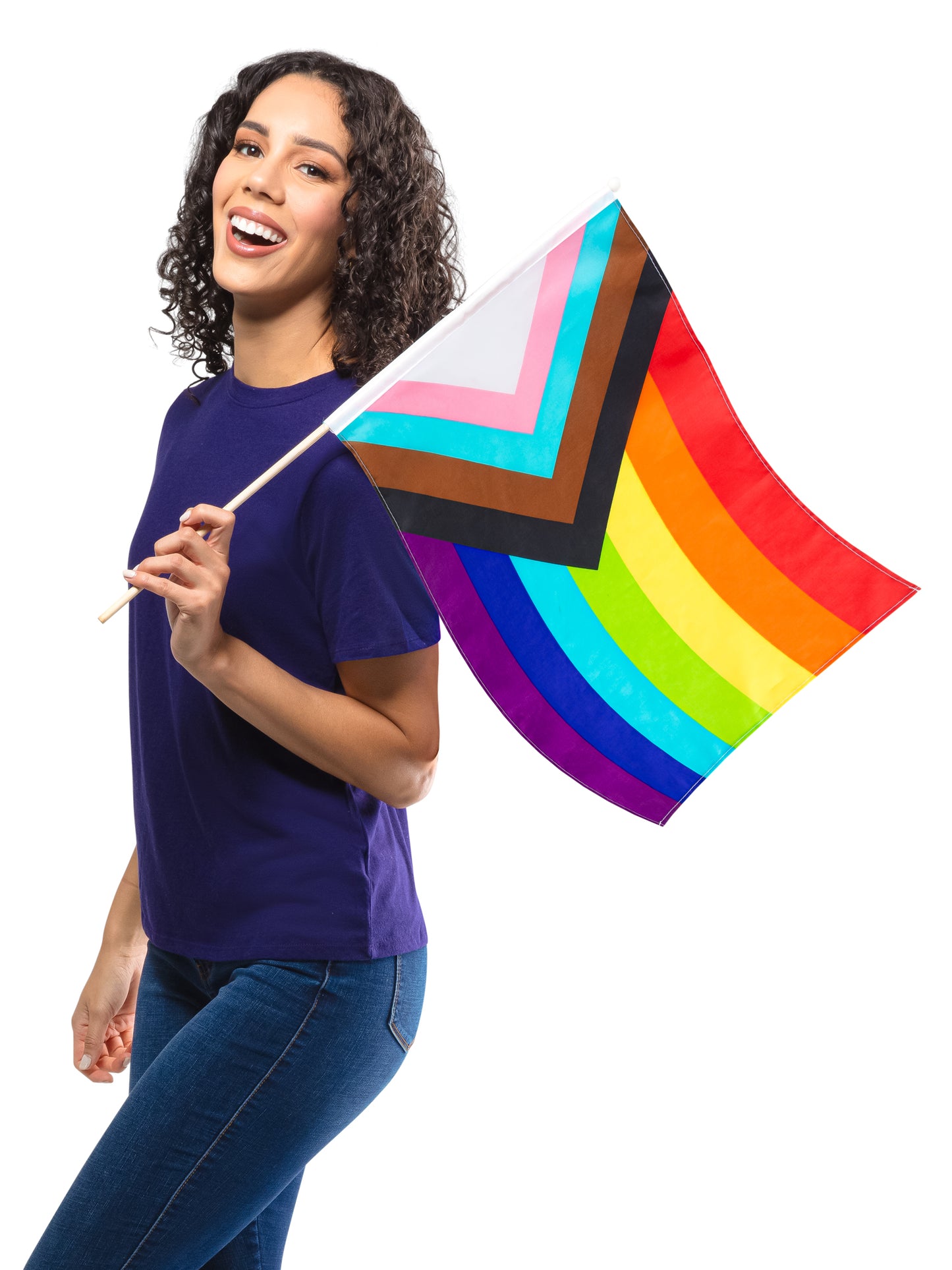 Rubies Pride Progressive Rainbow Flag 48 × 60 cm – Produktansicht