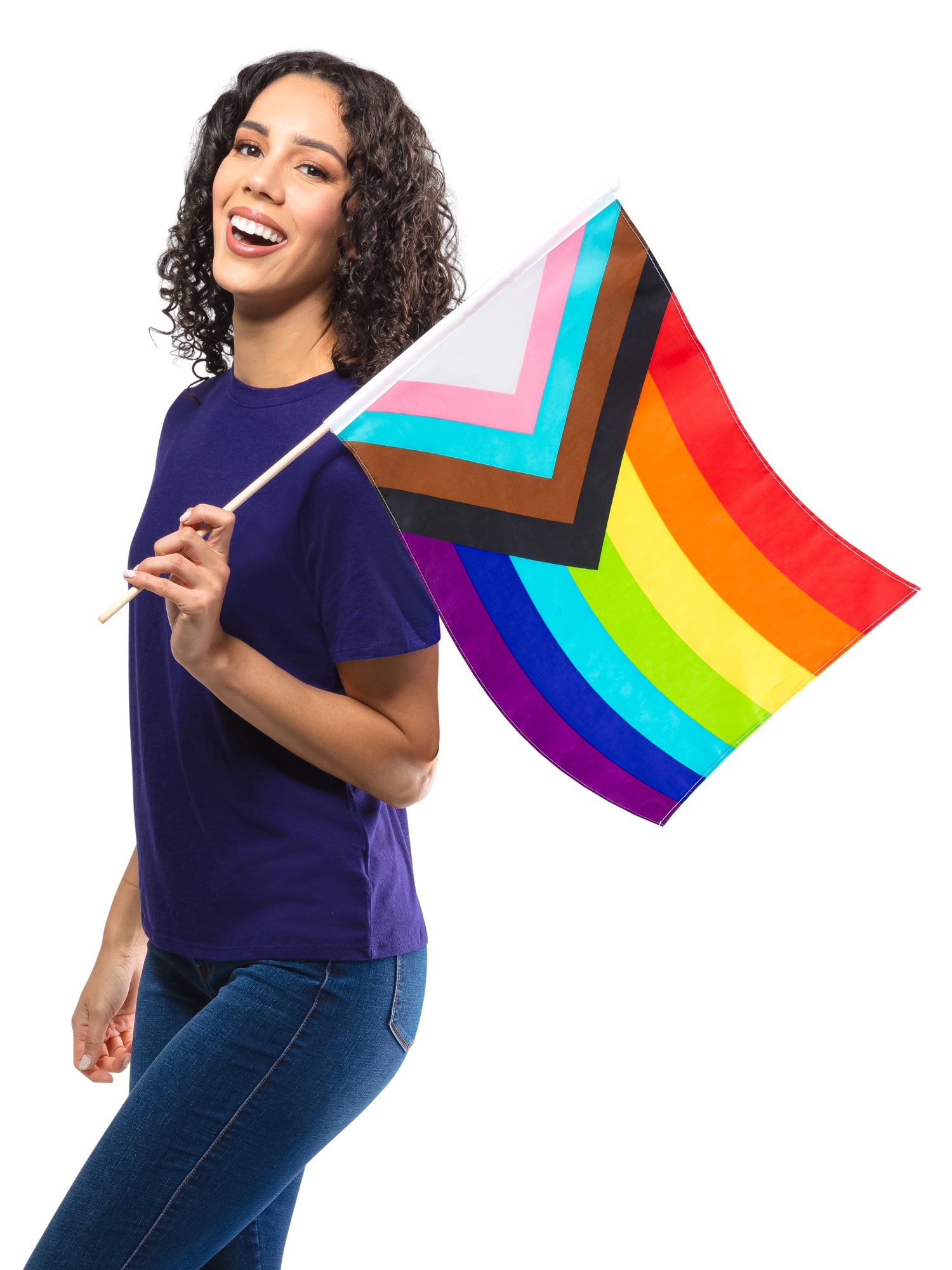 Rubies Pride Progressive Rainbow Flag 48 × 60 cm – Produktansicht