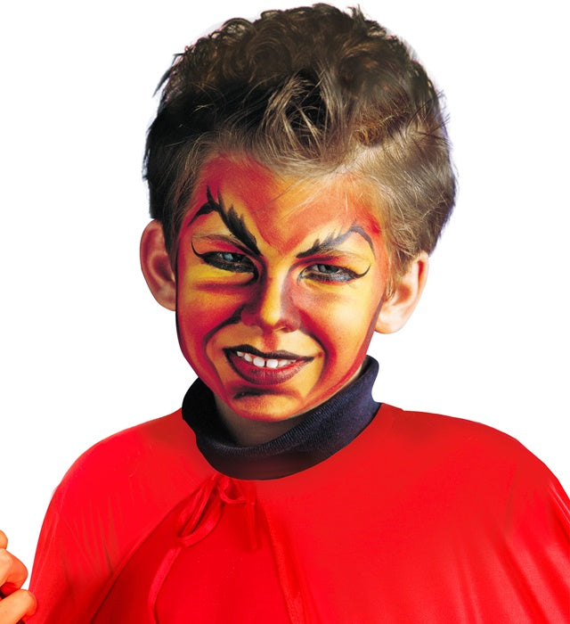 Schminkset mit vier Farben, Schwamm und Schminkstift für Fasnacht und Halloween