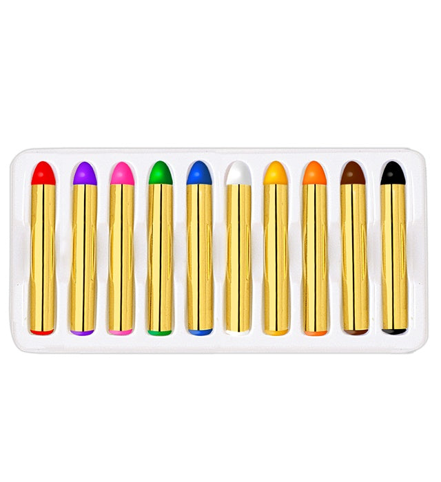 Set von 10 bunten Schminkstiften zum Schminken von Tiergesichtern