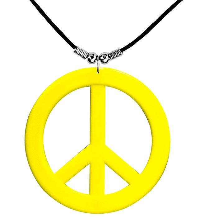 Neongelbe Hippie-Kette als Fasnachts-Accessoire