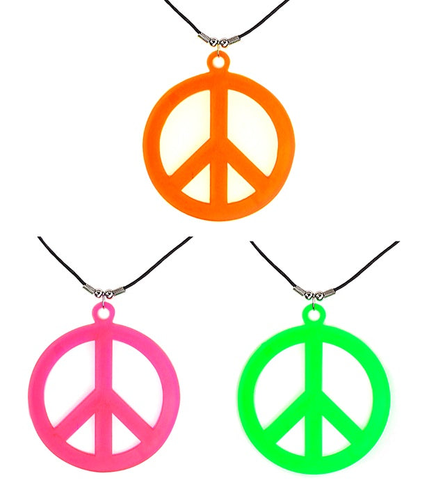 Bunte Neon Hippiekette in drei Farben als Fasnacht-Accessoire
