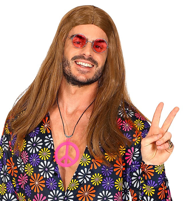 Bunte Neon Hippiekette in drei Farben als Fasnacht-Accessoire