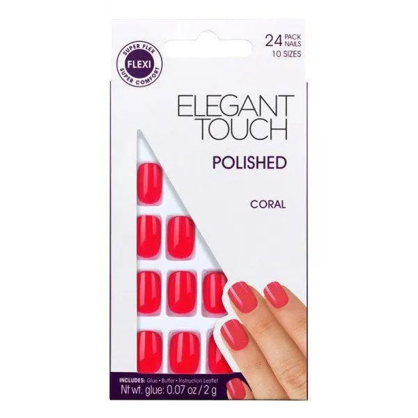 ELEGANT TOUCH ELEGANT TOUCH Core Colour Squoval Nägel mit Kleber Midnight Schwarz 24 Stück Nagelpflege