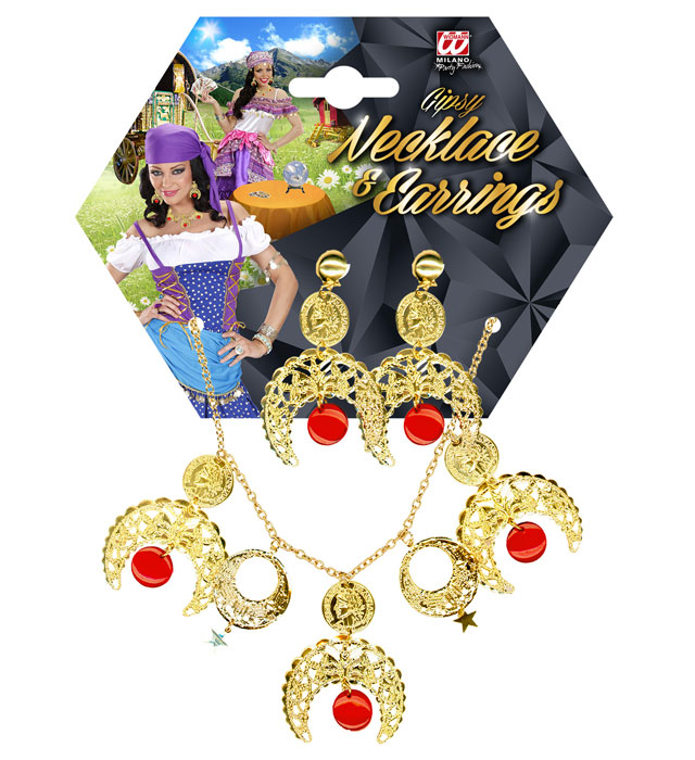 Accessoire-Set mit Halskette und Ohrringen in traditionellem Stil für festliche Anlässe