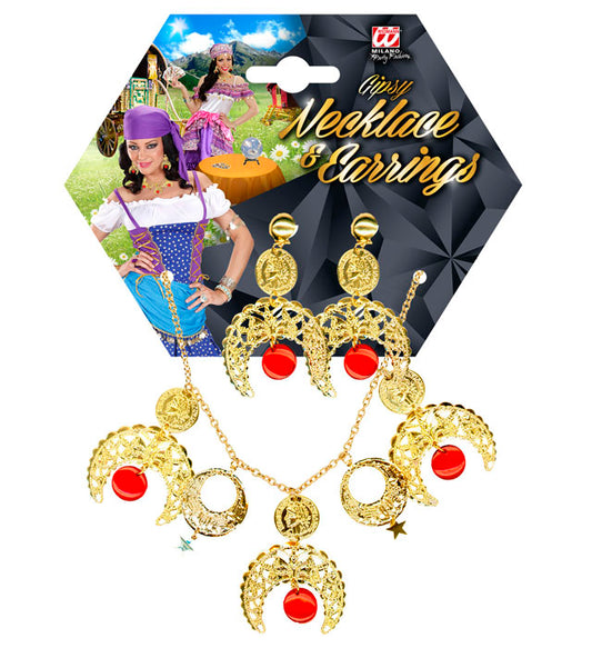 Accessoire-Set mit Halskette und Ohrringen in traditionellem Stil für festliche Anlässe