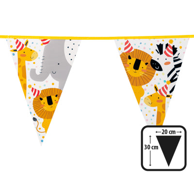 Boland Dekoration Safari-Wimpelkette 6 m 10 Flaggen 20 cm