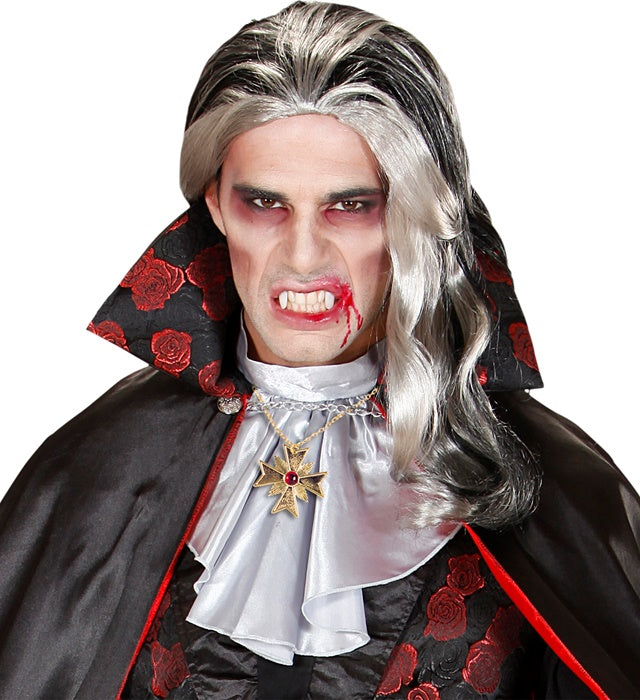 Dracula Kostüm Set mit Kette, Medaillon und zwei Ringen als Halloween-Accessoires