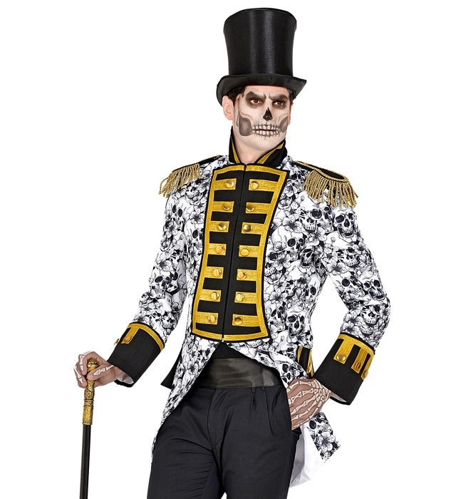Herren Paradefrack mit Dia de los Muertos Totenkopf-Motiv für Fasnacht