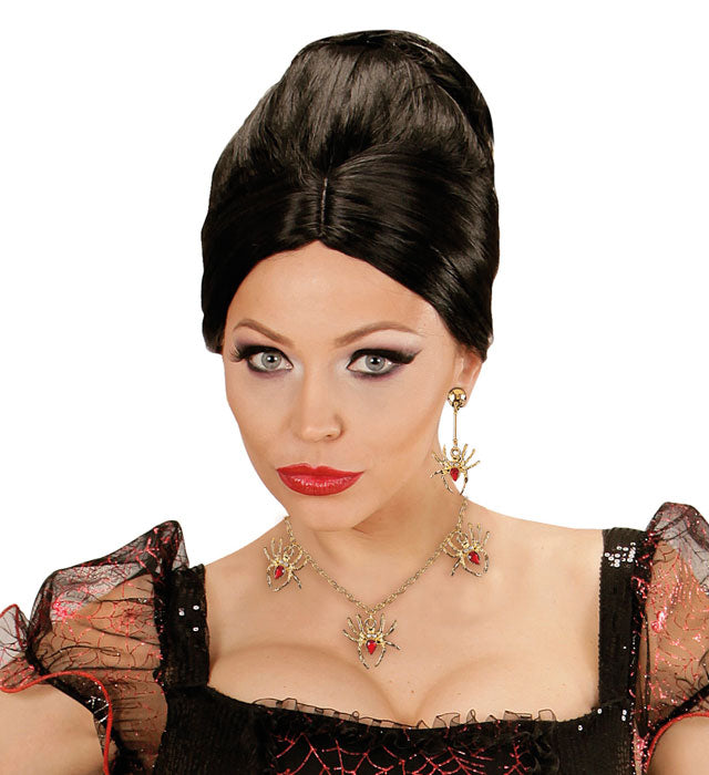 SPIDER LADY Schmuckset mit Spinnen-Halskette und passenden Ohrringen