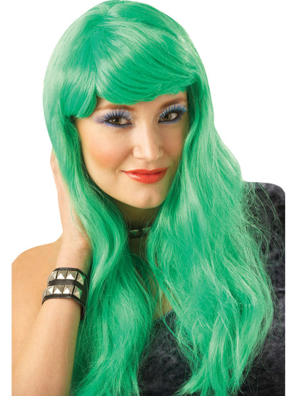 Rubies Glamour Wig Green Perücke
