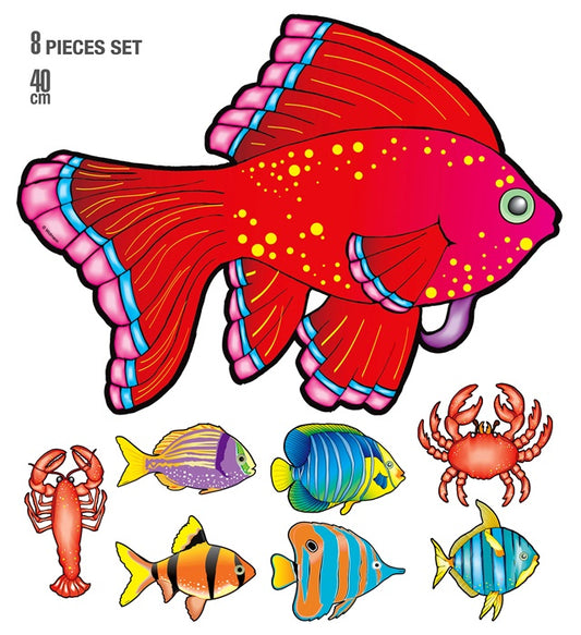 VE. von 12 "SET AUS 8 LANGUSTE, KRABBE UND FISCHEN" 40 cm - sort. in 8 Modellen Diverse Farben