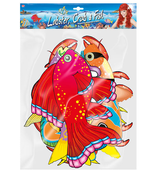 VE. von 12 "SET AUS 8 LANGUSTE, KRABBE UND FISCHEN" 40 cm - sort. in 8 Modellen Diverse Farben