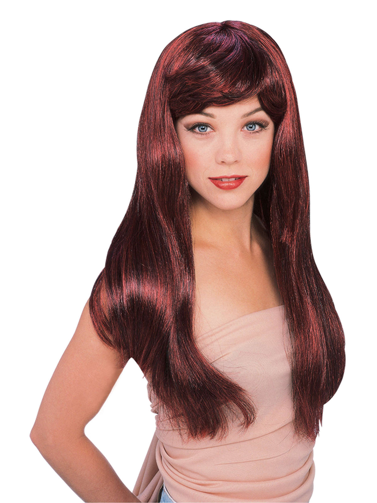 Rubies GLAMOUR WIG-RED/BLACK Perücke