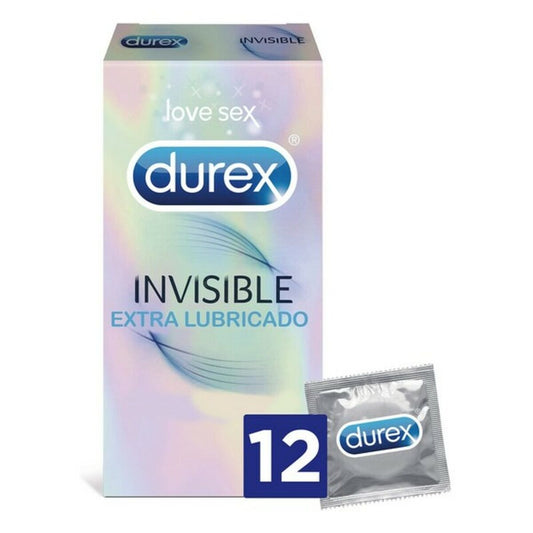 Invisible Extra Lubricated hauchdünne Kondome mit Gleitmittelbeschichtung Durex 5052197049169 24 Stück (12 uds)