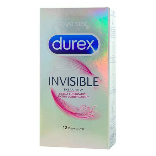 Invisible Extra Lubricated hauchdünne Kondome mit Gleitmittelbeschichtung Durex 5052197049169 24 Stück (12 uds)