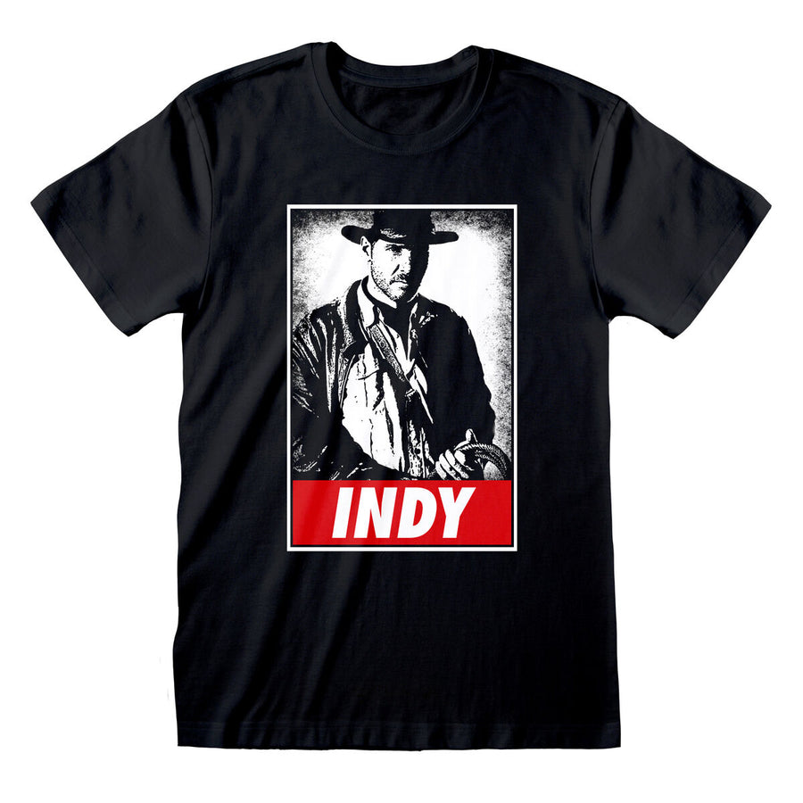 Indiana Jones Indy Kurzarm-T-Shirt schwarz Unisex – Produktansicht