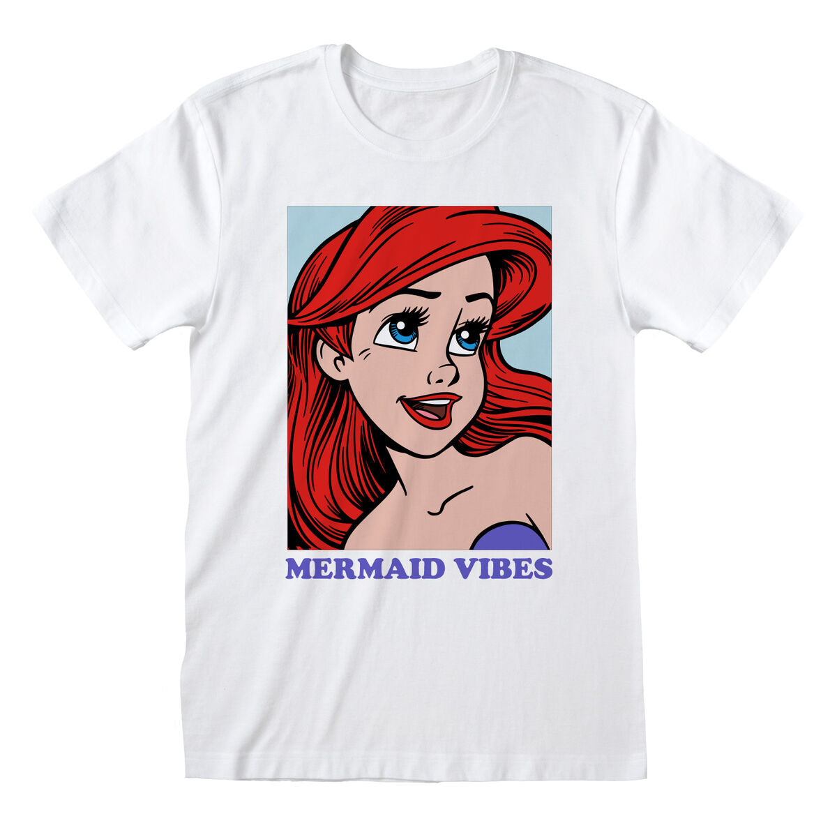 The Little Mermaid Mermaid Vibes weisses Kurzarm-T-Shirt Unisex – Produktansicht