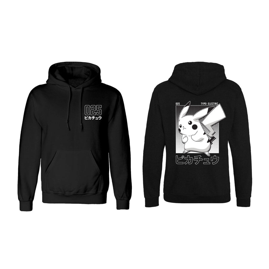 Pokémon Halftone Pikachu Unisex-Hoodie Schwarz – Produktansicht