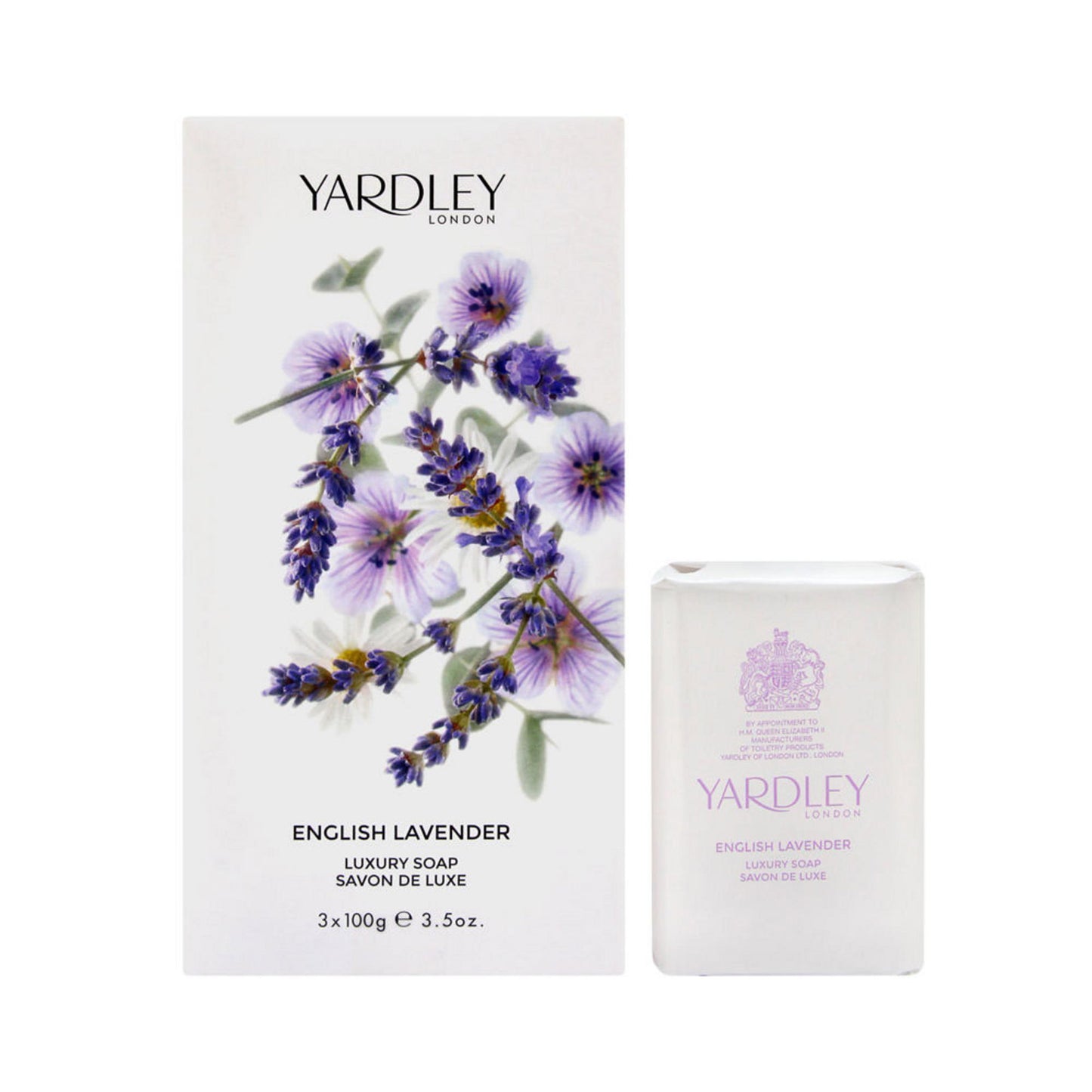 Set Trio, Yardley, English Lavender, Seifenstück, Für Gesicht & Körper, 3 stk, 100 g