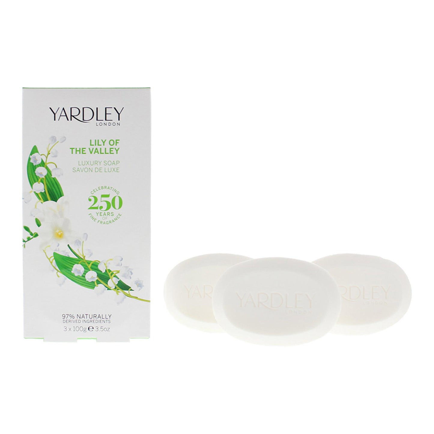 Set Trio, Yardley, Lily Of The Valley, Seifenstück, Für Gesicht & Körper, 3 stk, 100 g