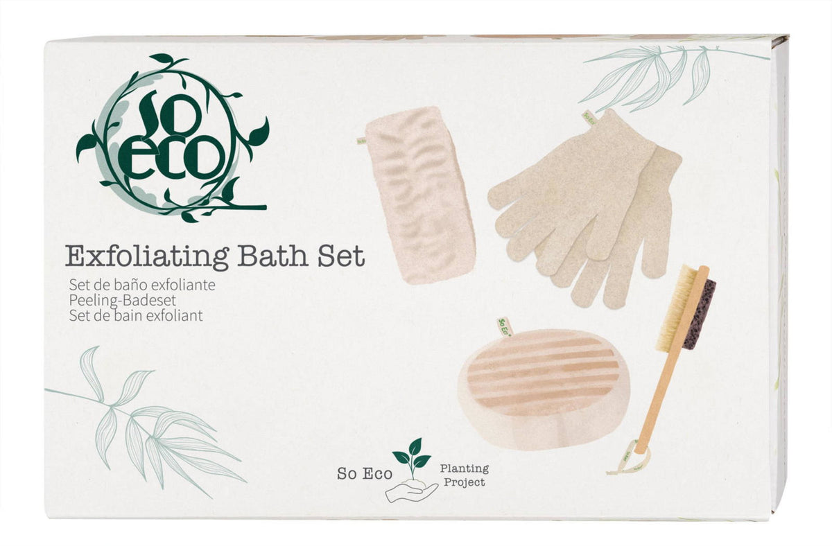 Set, So Eco, Exfoliating Bath Set, Exfoliating, Body Scrub, 4 pcs