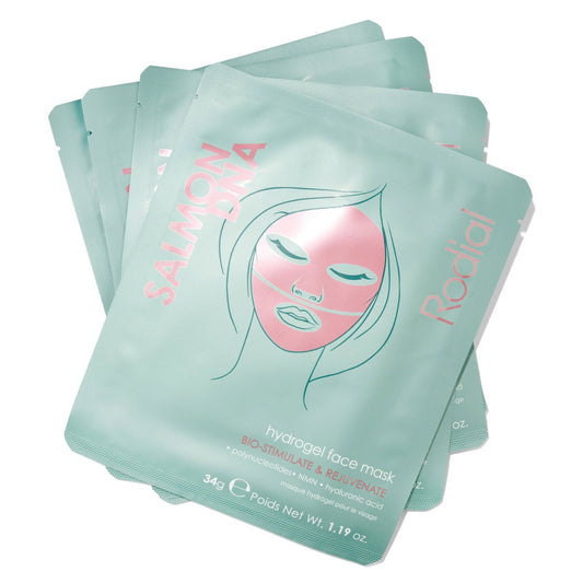 Rodial Rodial, Salmon DNA Hydrogel Face Mask, Hydratisierend, Gelmaske, Für das Gesicht, 4 stk, 34 g Regular